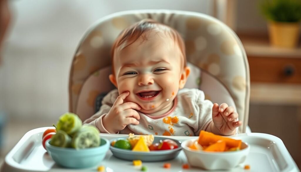Bebê satisfeito após a refeição