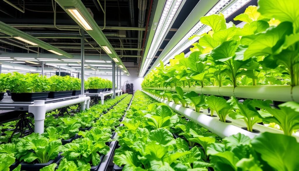 Cultivo hidropônico de alface