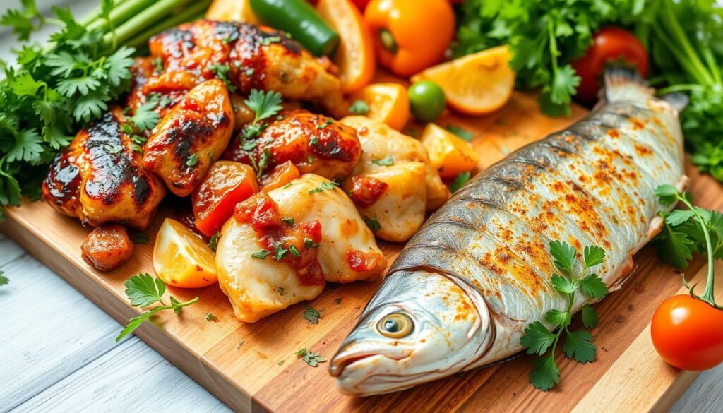 Marinadas de frango e peixes