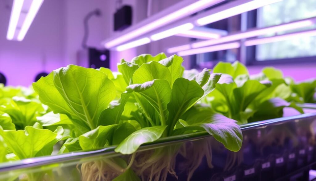 alface em cultivo hidropônico