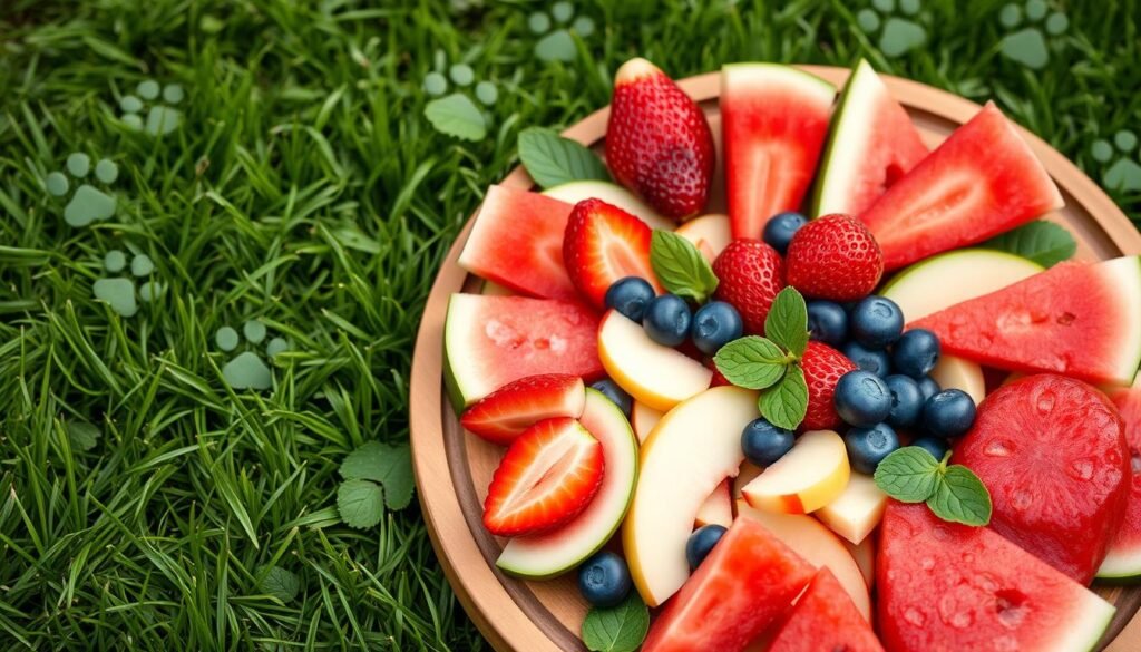 delícias de frutas para cachorros