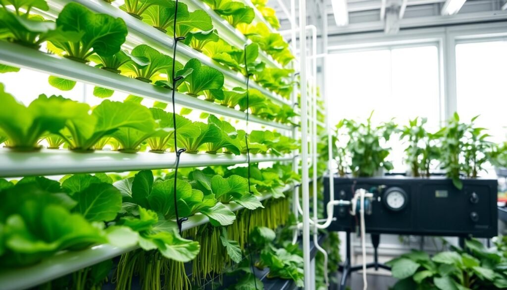 sistema de cultivo de alface hidropônica